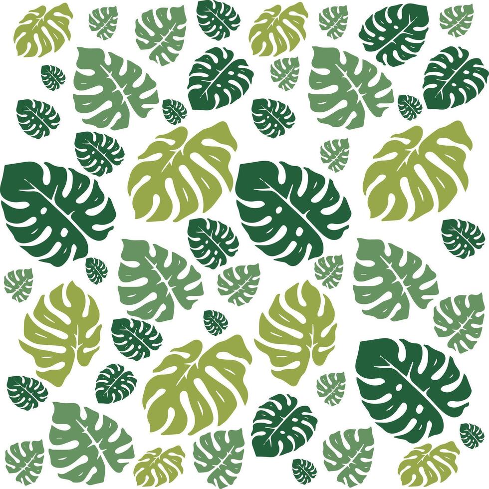 Monstera pattern background vector