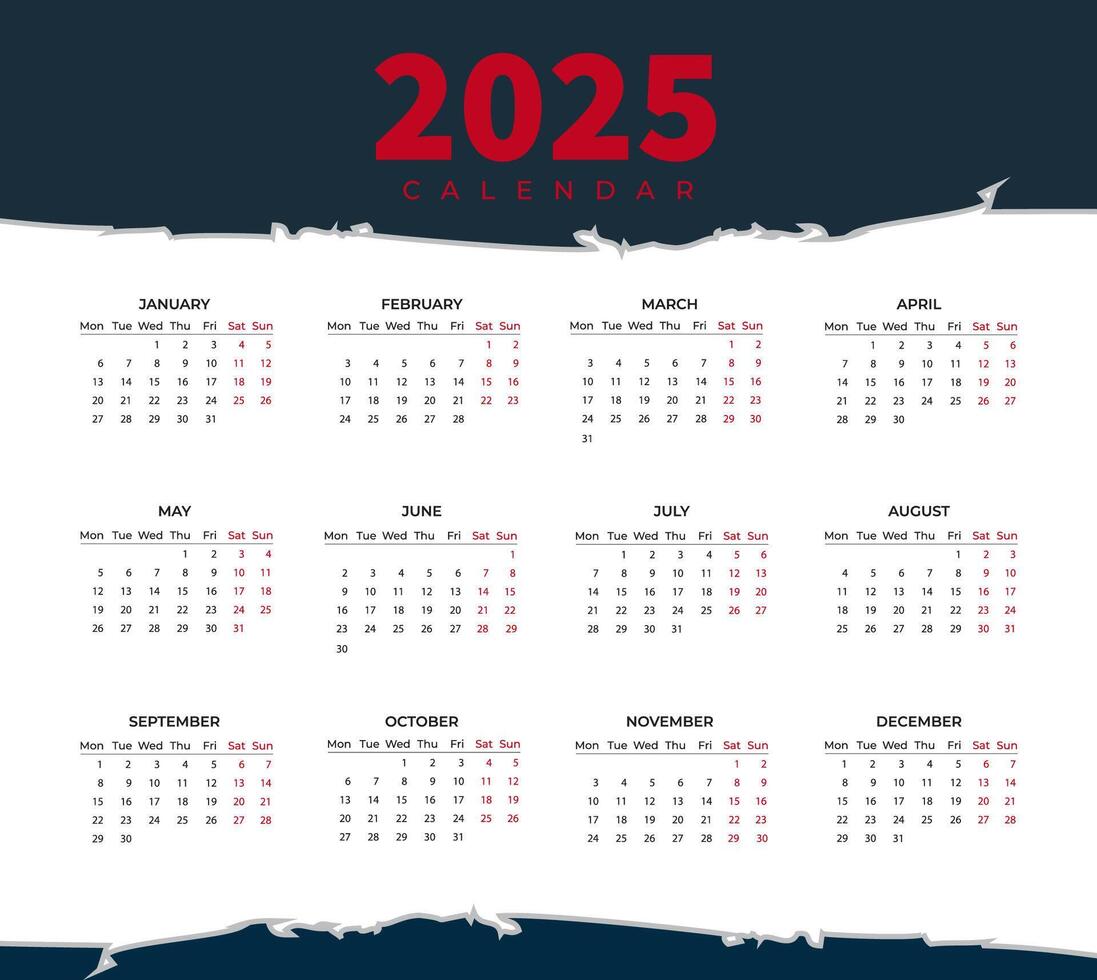 2025 wall calendar The Art of Time vector