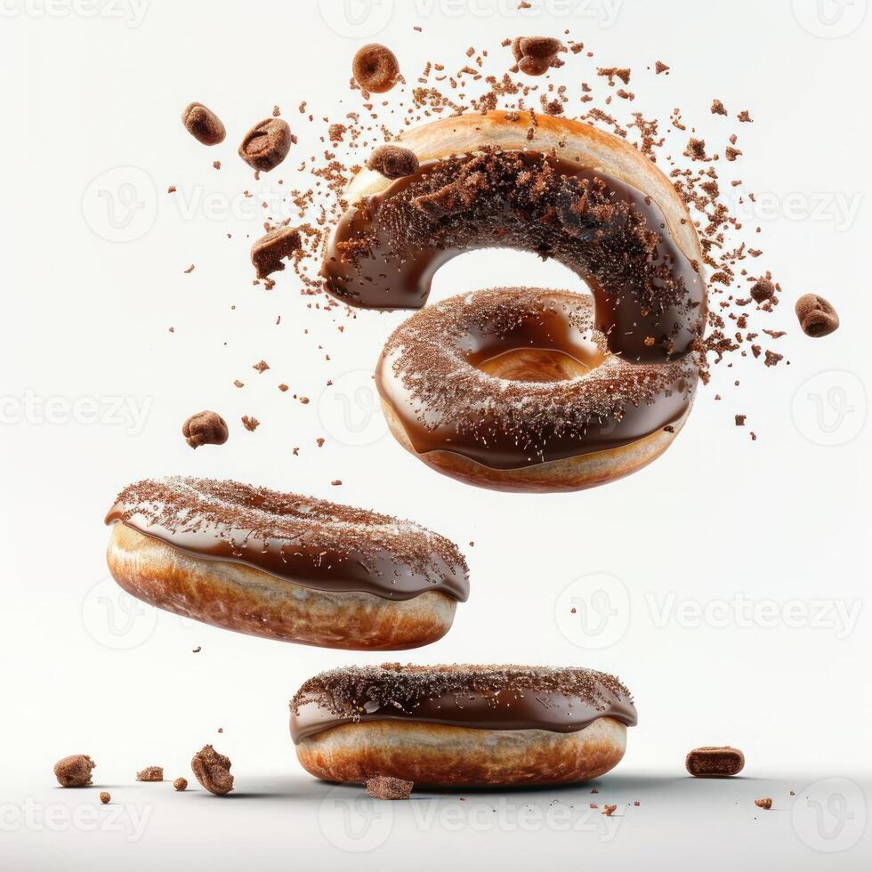 a couple of doughnuts flying through the air photo