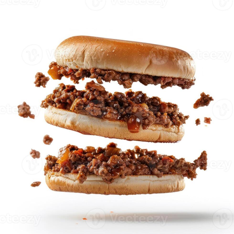 a couple of buns that have some meat on them photo