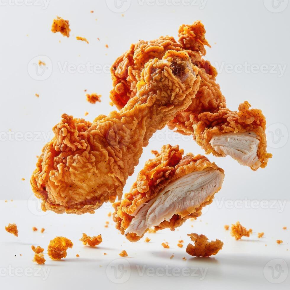 a bunch of food that is flying in the air photo
