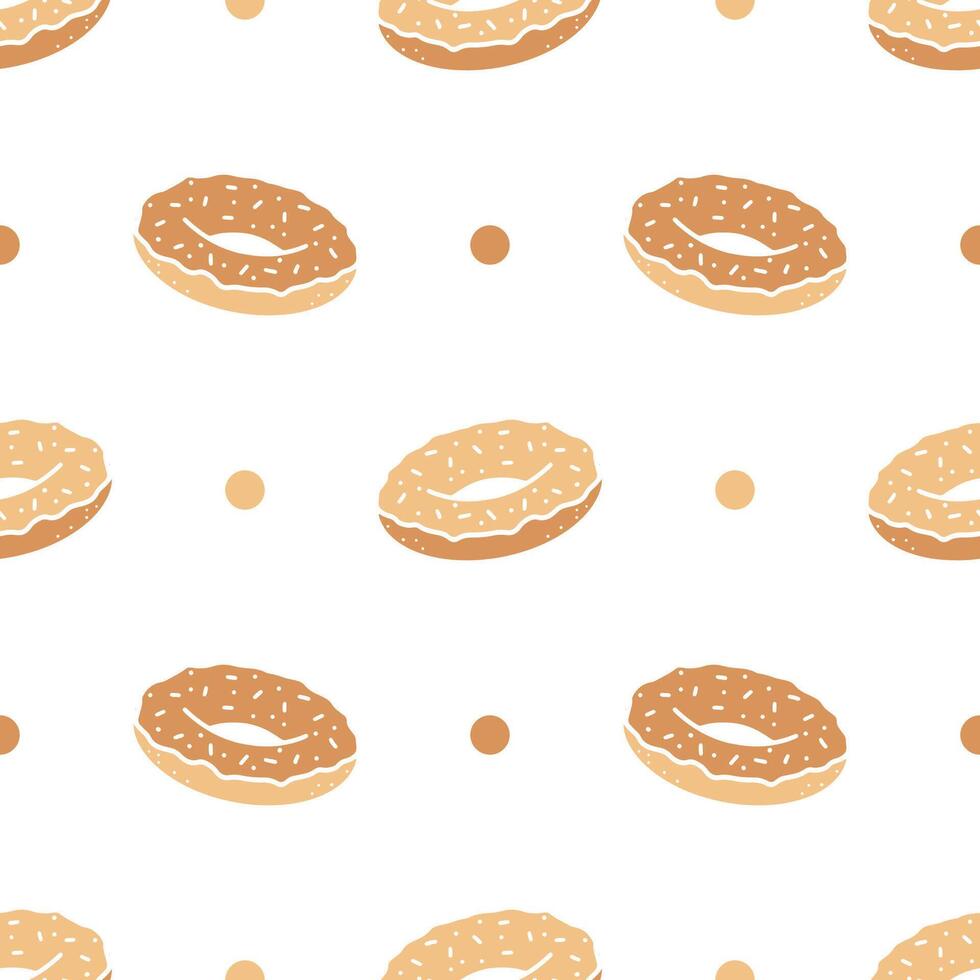 Seamless patterns of Donut cartoon doodle. vector