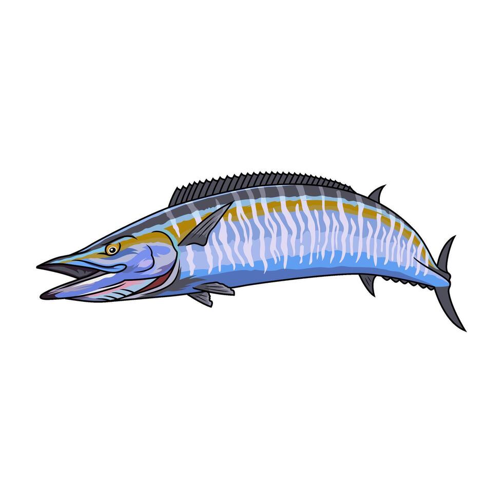 wahoo fishing seen from the side vector