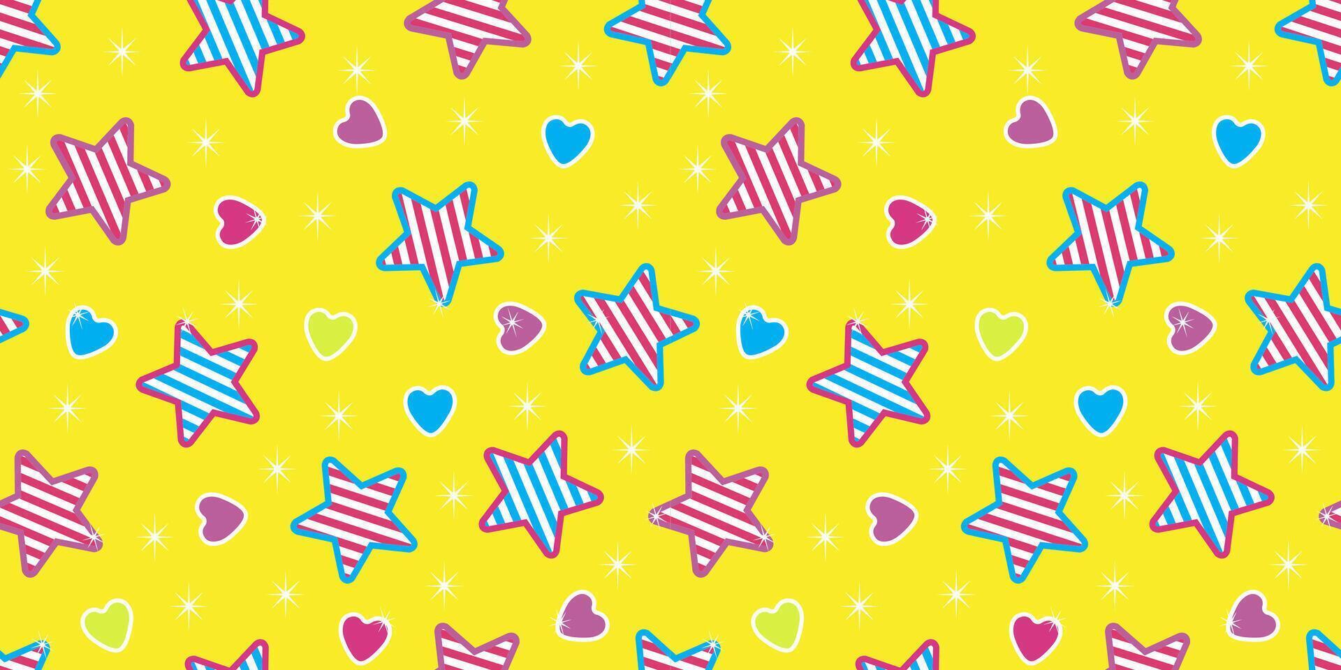 Yellow retro vintage seamless pattern backgrounds vector