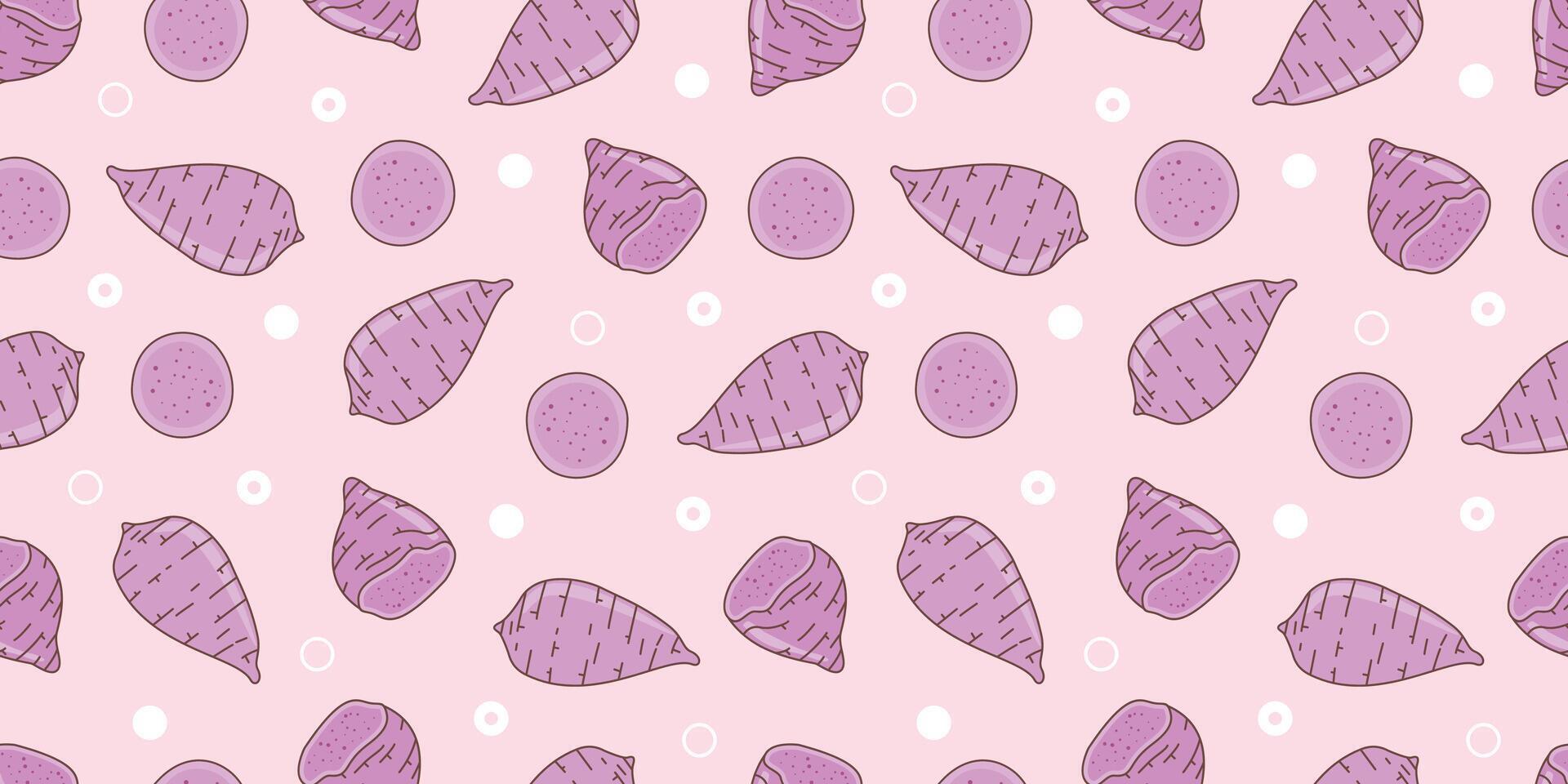 Taro seamless pattern backgrounds vector