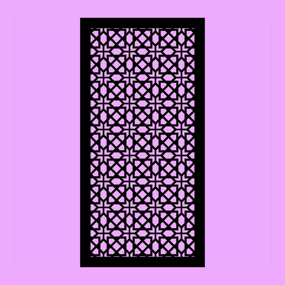 square, polygon, and line patterns arranged into panels with CNC laser vector
