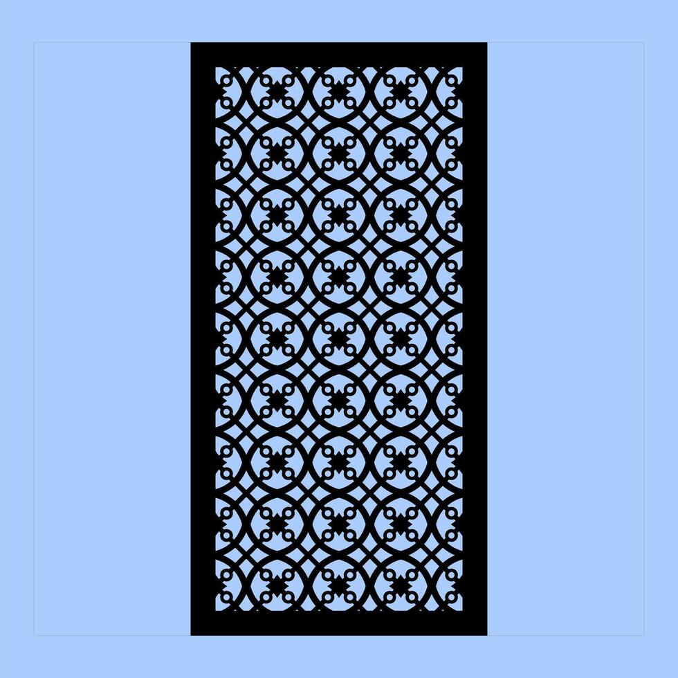 simple geometric cnc pattern for metal and wood vector