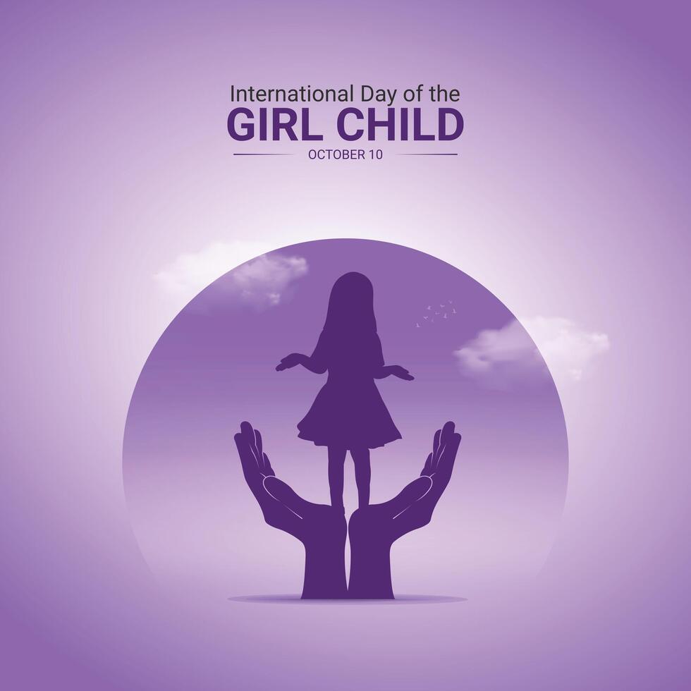 International Day of the Girl Child. Girl Child day vector