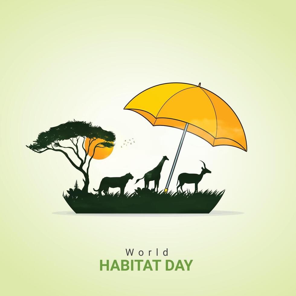 world habitat day. World habitat creative design for social media vector