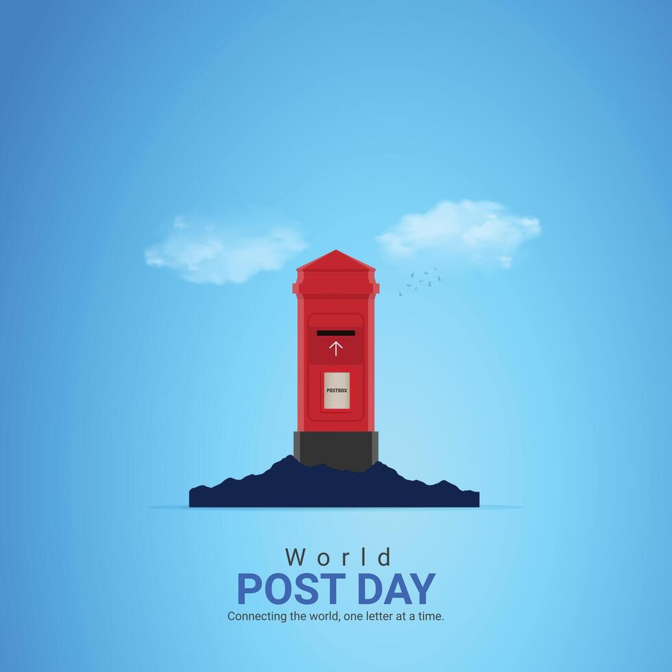 World Post Day. Post Day creative design for social media ads vector
