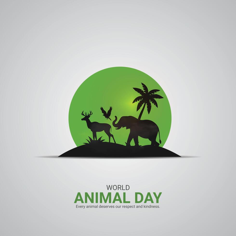 World Animal Day. Animal Day creative ads design vector