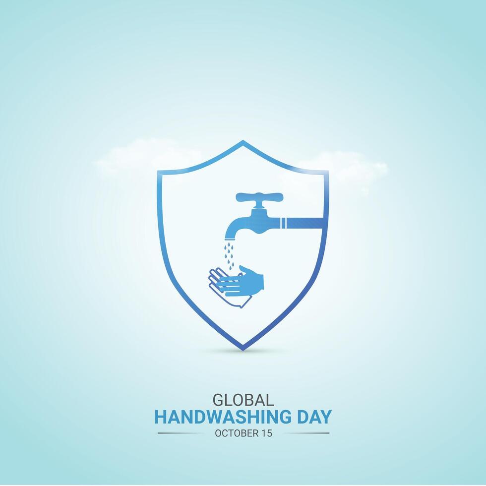 Global Handwashing Day creative design for social media ads vector