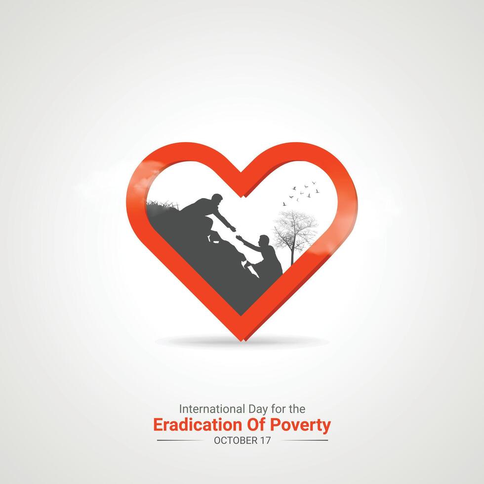 International Day for the Eradication of Poverty design for banner, social media, 3D Illustration vector