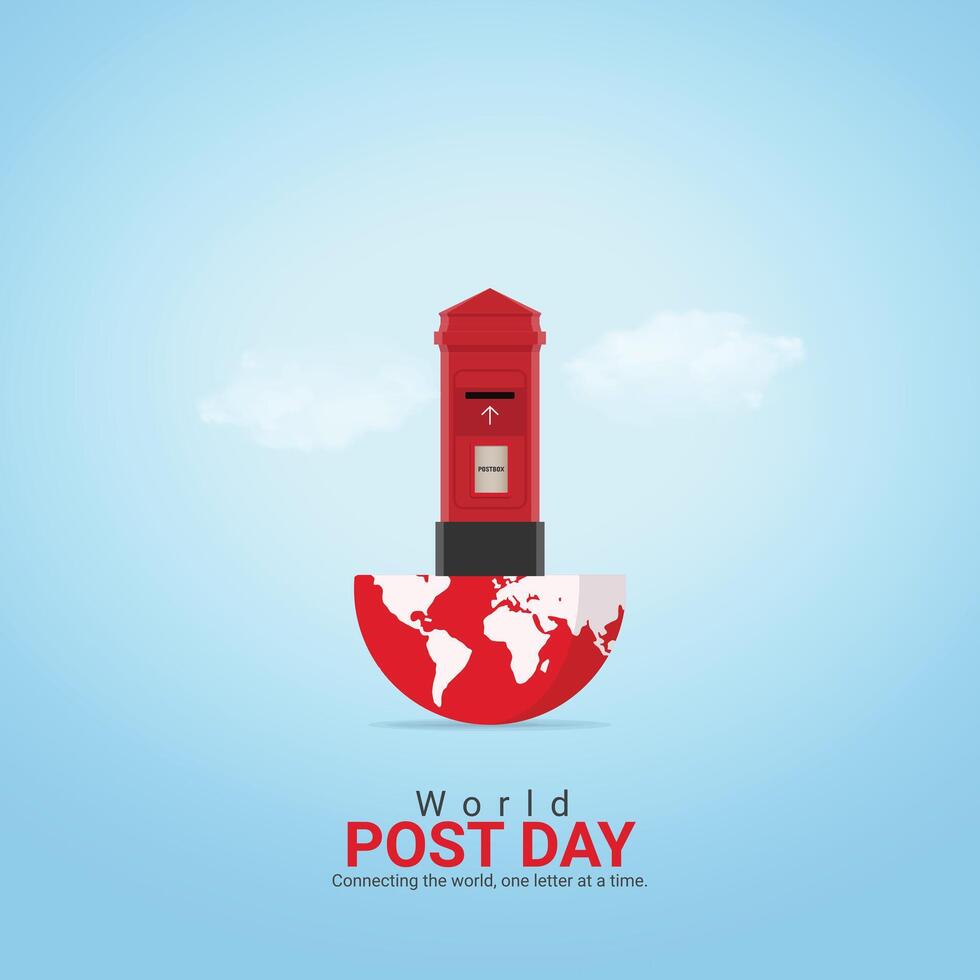 World Post Day. Post Day creative ads design vector