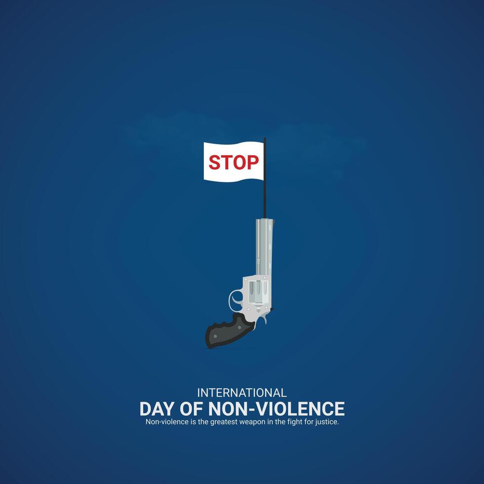 International Day of Non-Violence. Non-Violence day creative vector