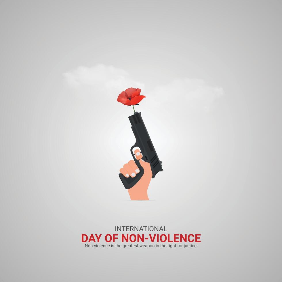 International Day of Non-Violence. Non-Violence day creative design ads design vector