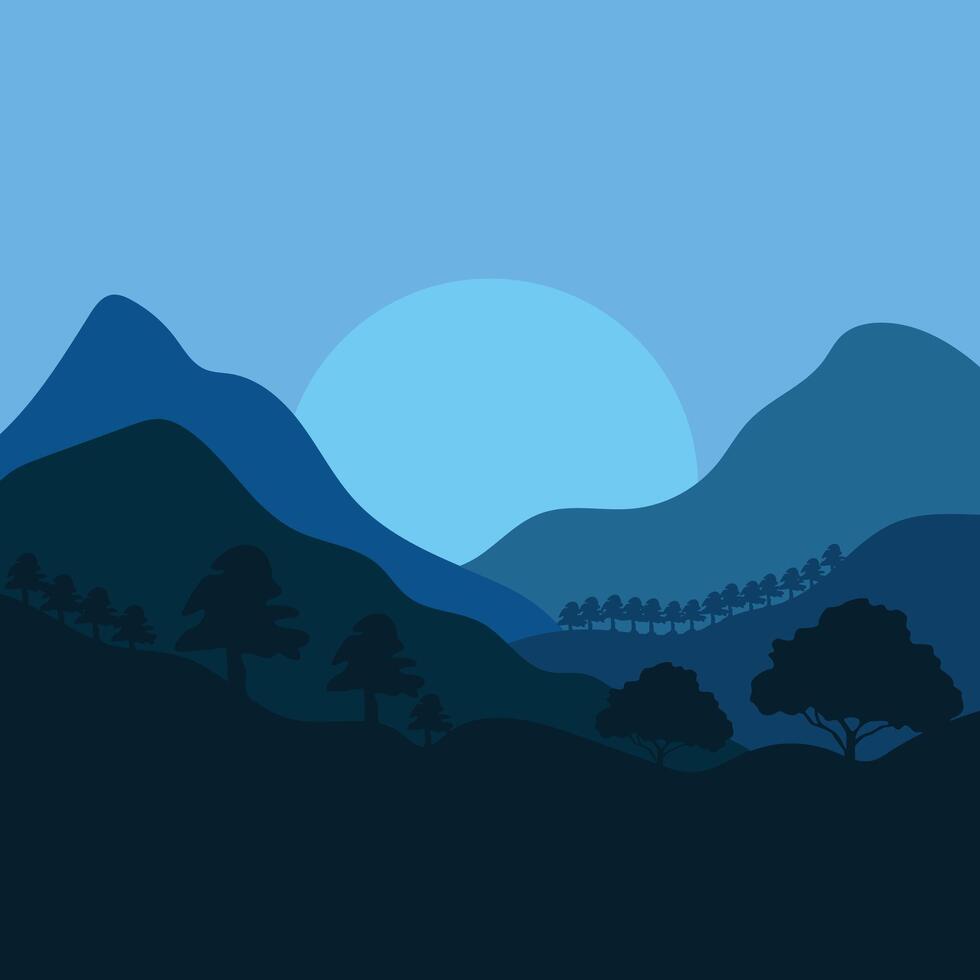 Illustration of mountain views vector