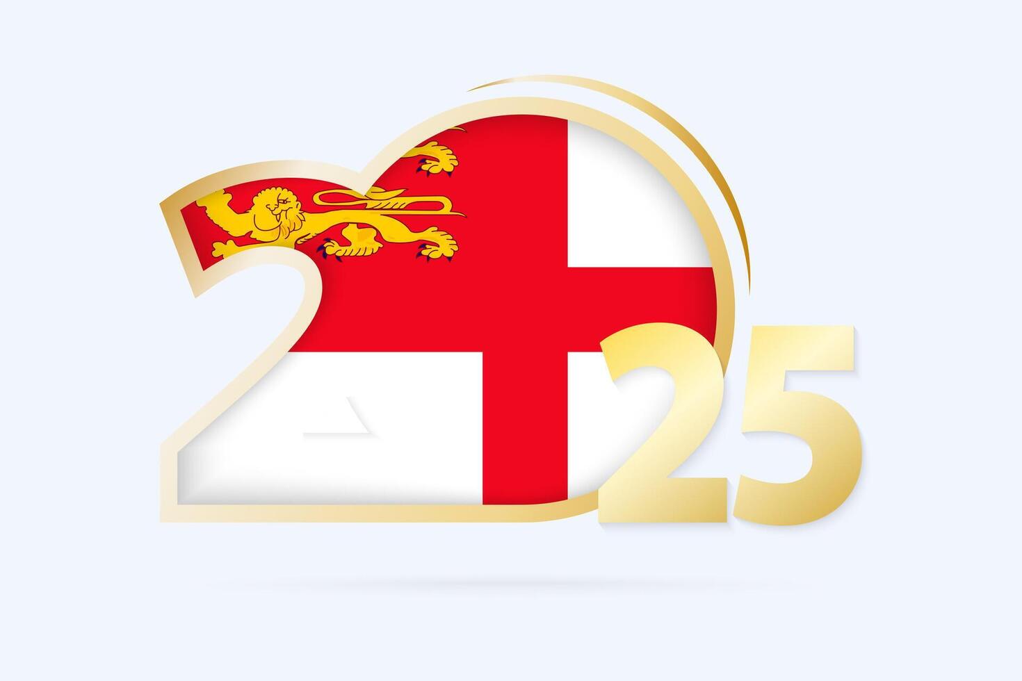 Year 2025 with Sark Flag pattern. vector