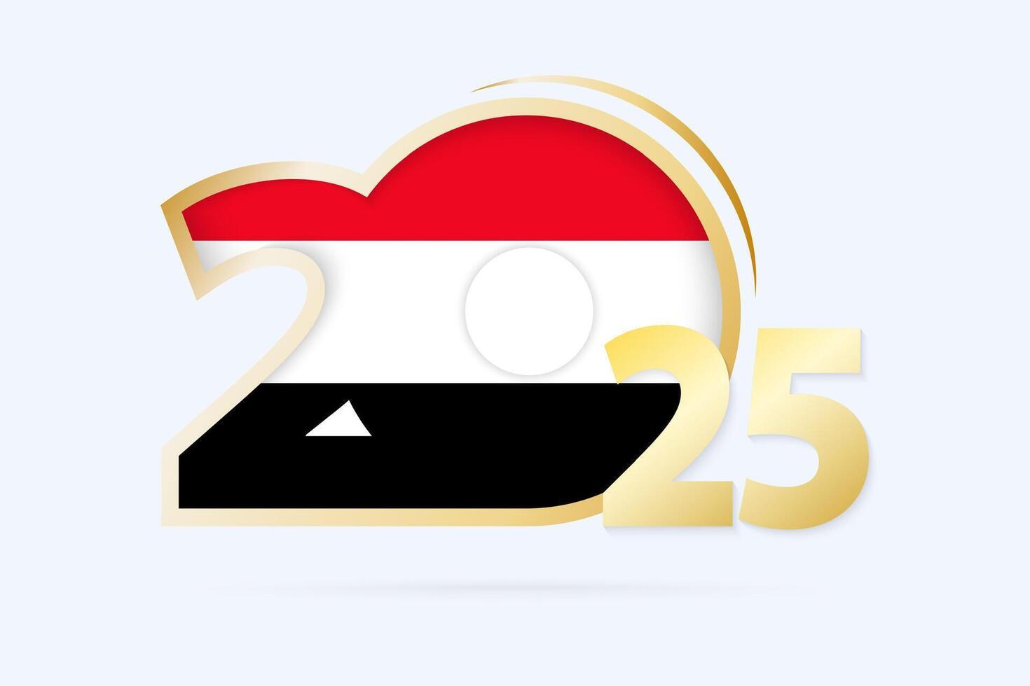 Year 2025 with Yemen Flag pattern. 49894262 Vector Art at Vecteezy