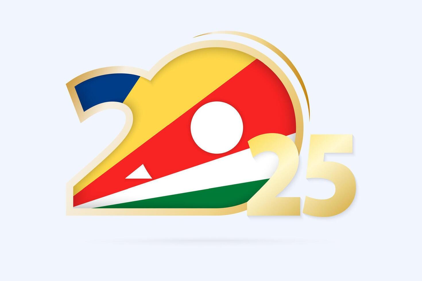 Year 2025 with Seychelles Flag pattern. vector