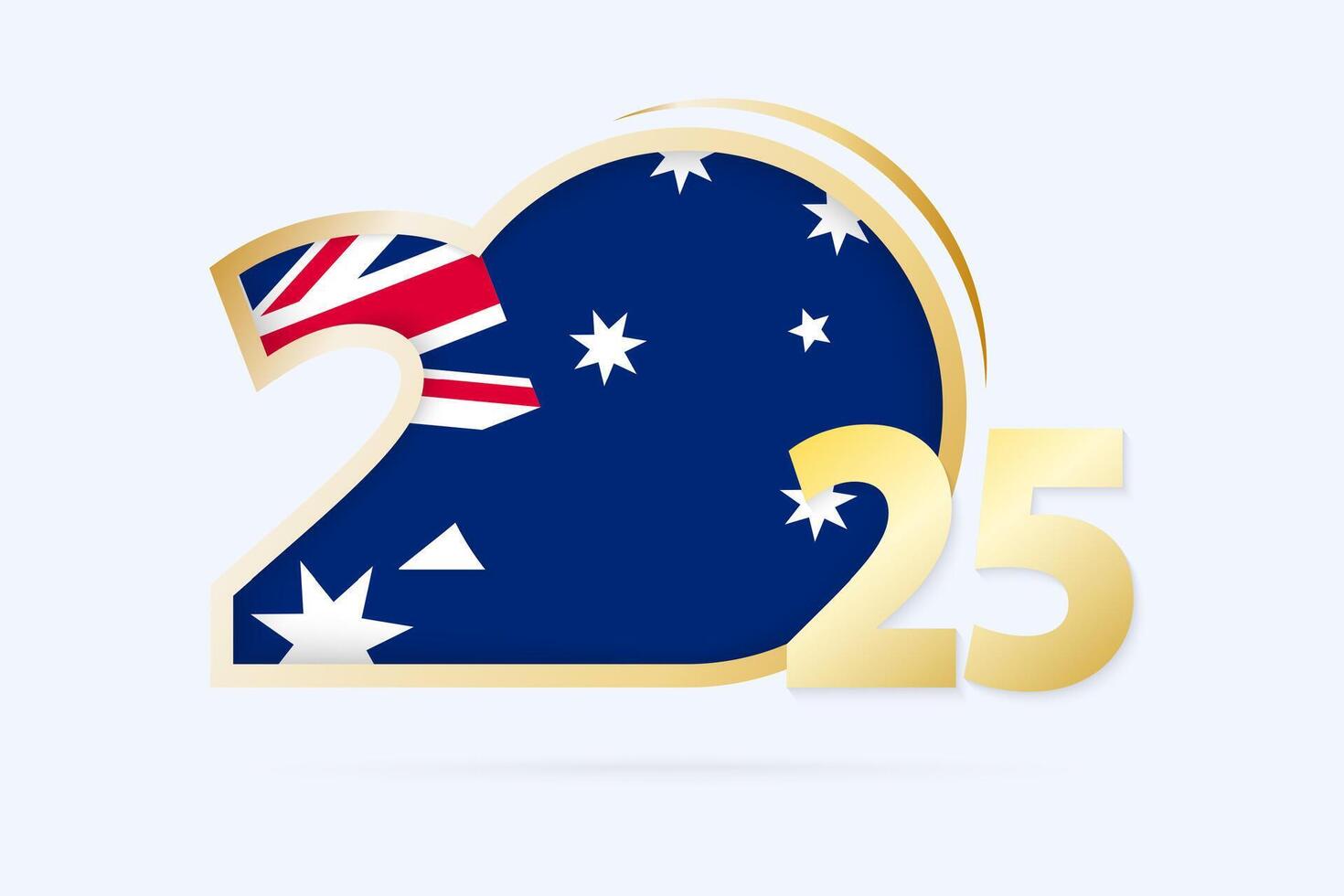 Year 2025 with Australia Flag pattern. vector