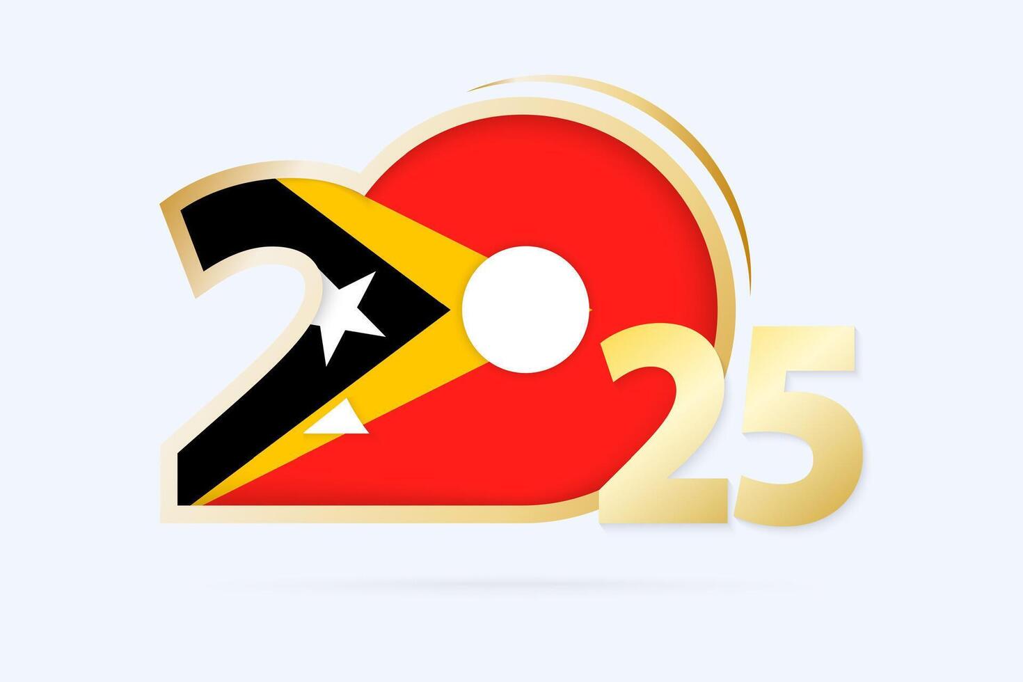 Year 2025 with East Timor Flag pattern. vector