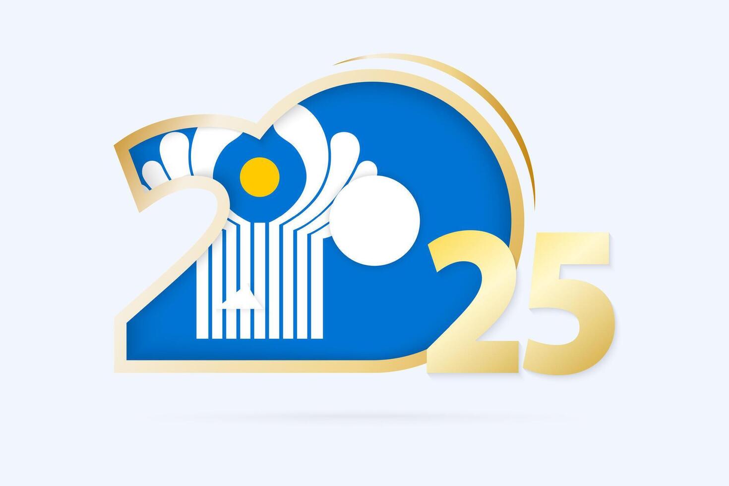 Year 2025 with CIS Flag pattern. vector
