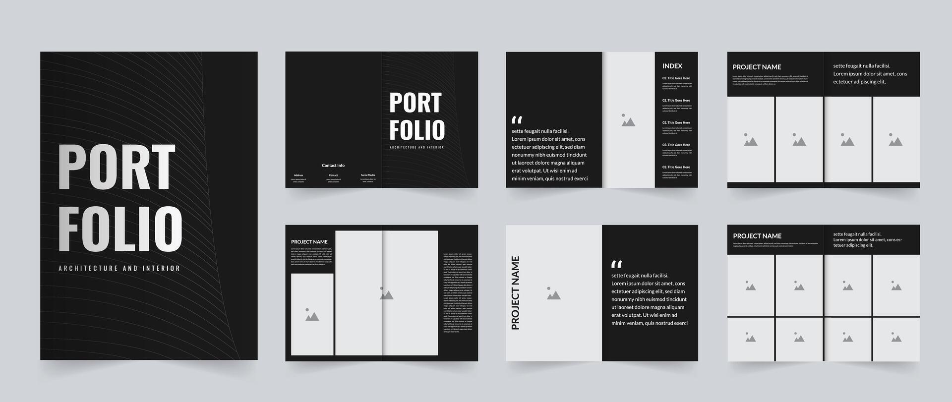 Architecture portfolio template or professional project portfolio template design vector