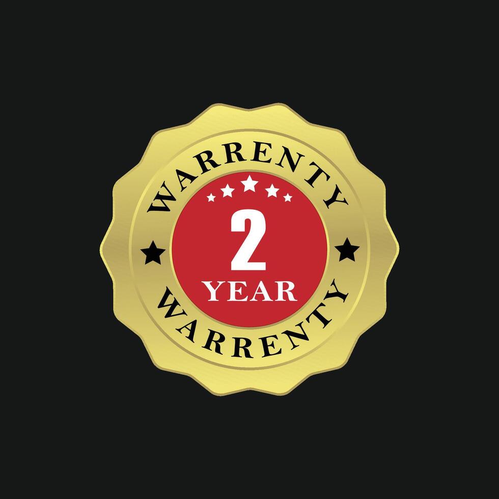 2 year warranty icon design vector