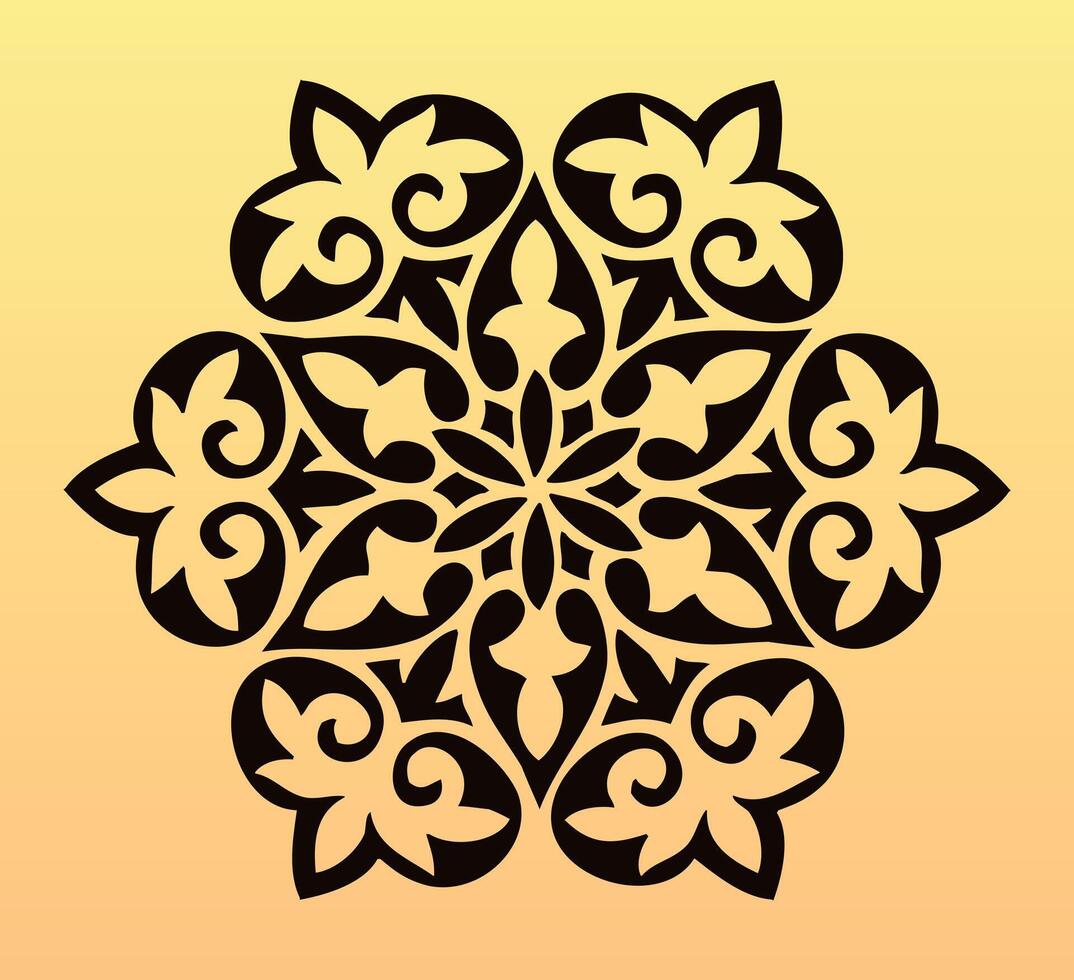 Beautiful Floral Mandala Design. Monochrome round mandala vector