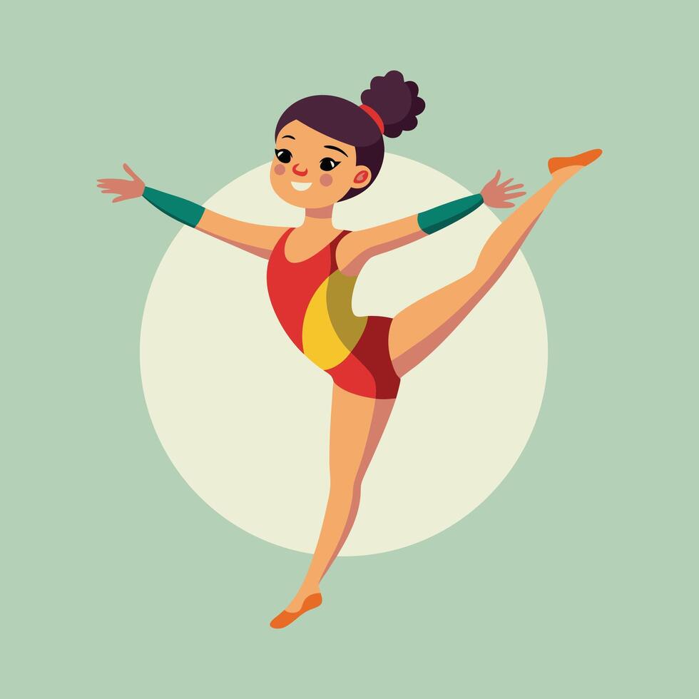 Illustration art of a female gymnast vector