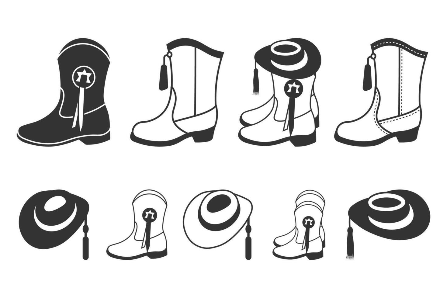 Drill Team Marching Boots , Drill Team Silhouette. vector