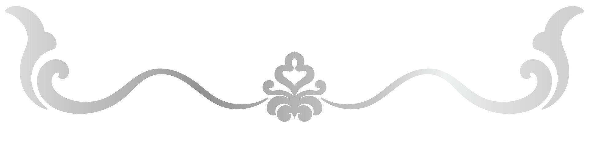 Silver vintage lines on white background, lettering line design. vector