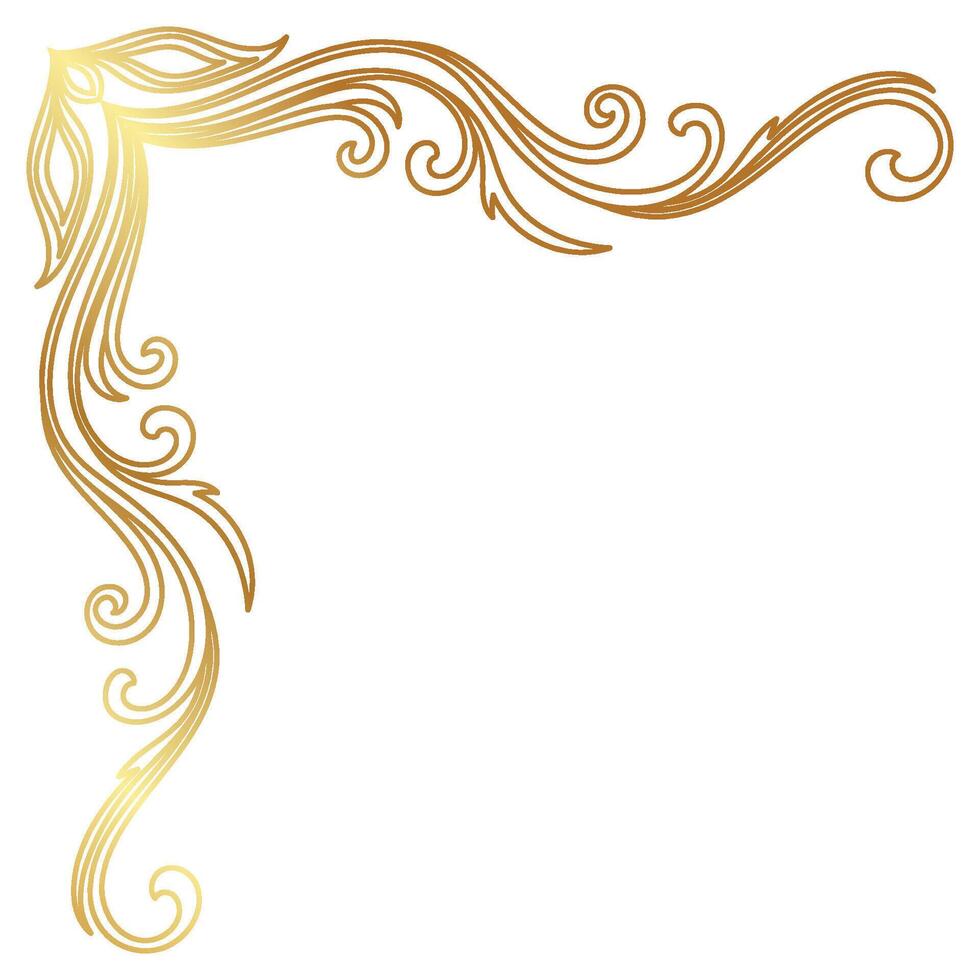 elegant golden vintage corner lines Abstract lines graphic element vector