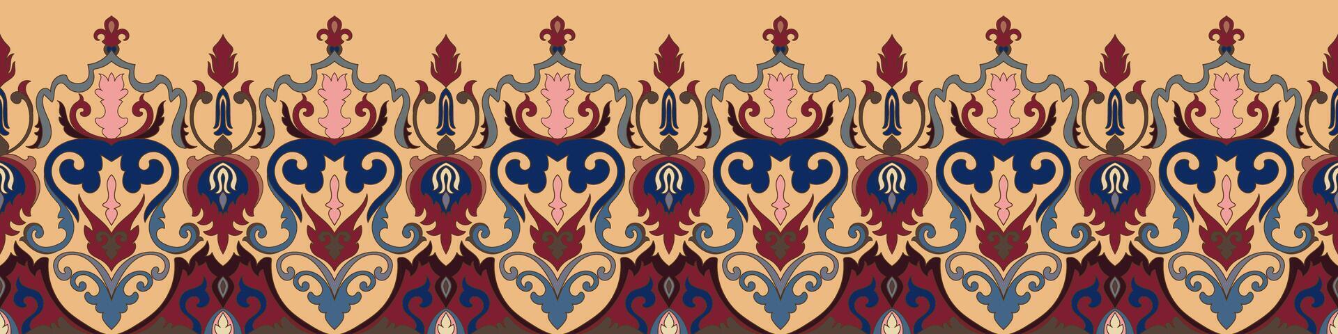carpet pattern Textile digital design motif pattern decor hand made artwork frame gift card wallpaper women cloth front back and duppata print element of baroque ornament paisley abstract border rug vector