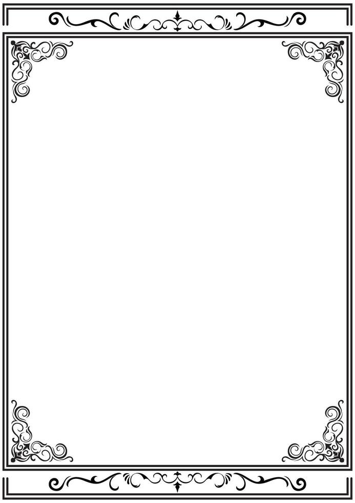 Black frame for name tag Vintage line prayer frame pattern for decoration. vector