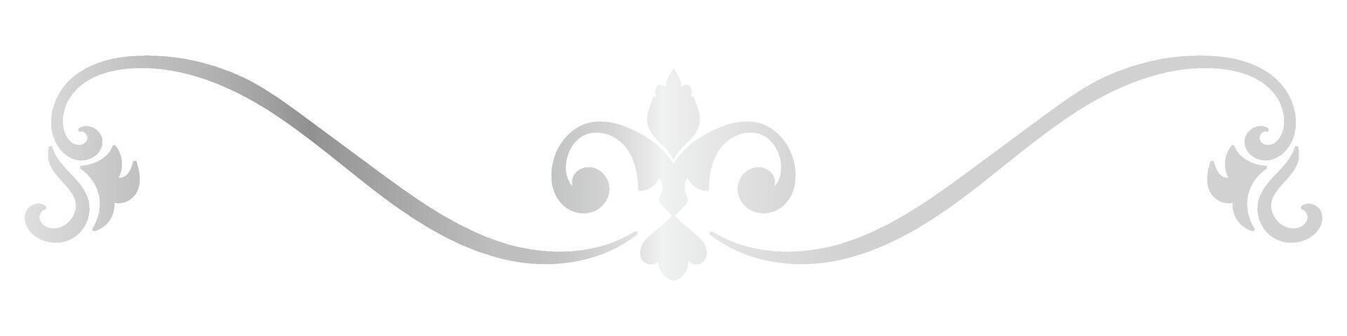Silver vintage lines on white background, lettering line design. vector