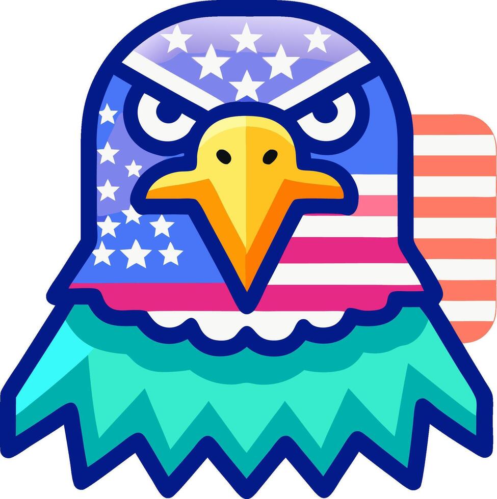 american eagle with an american flag on its head vector