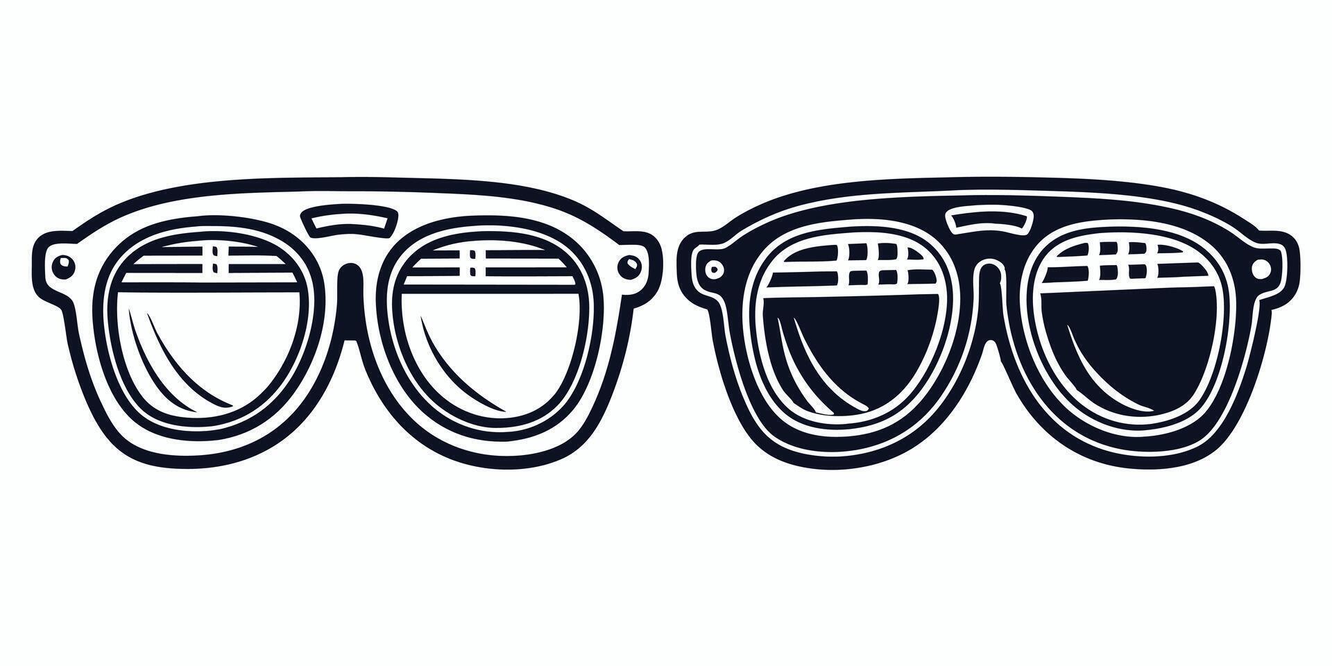 creative two pairs of goggles with different shapes on them vector