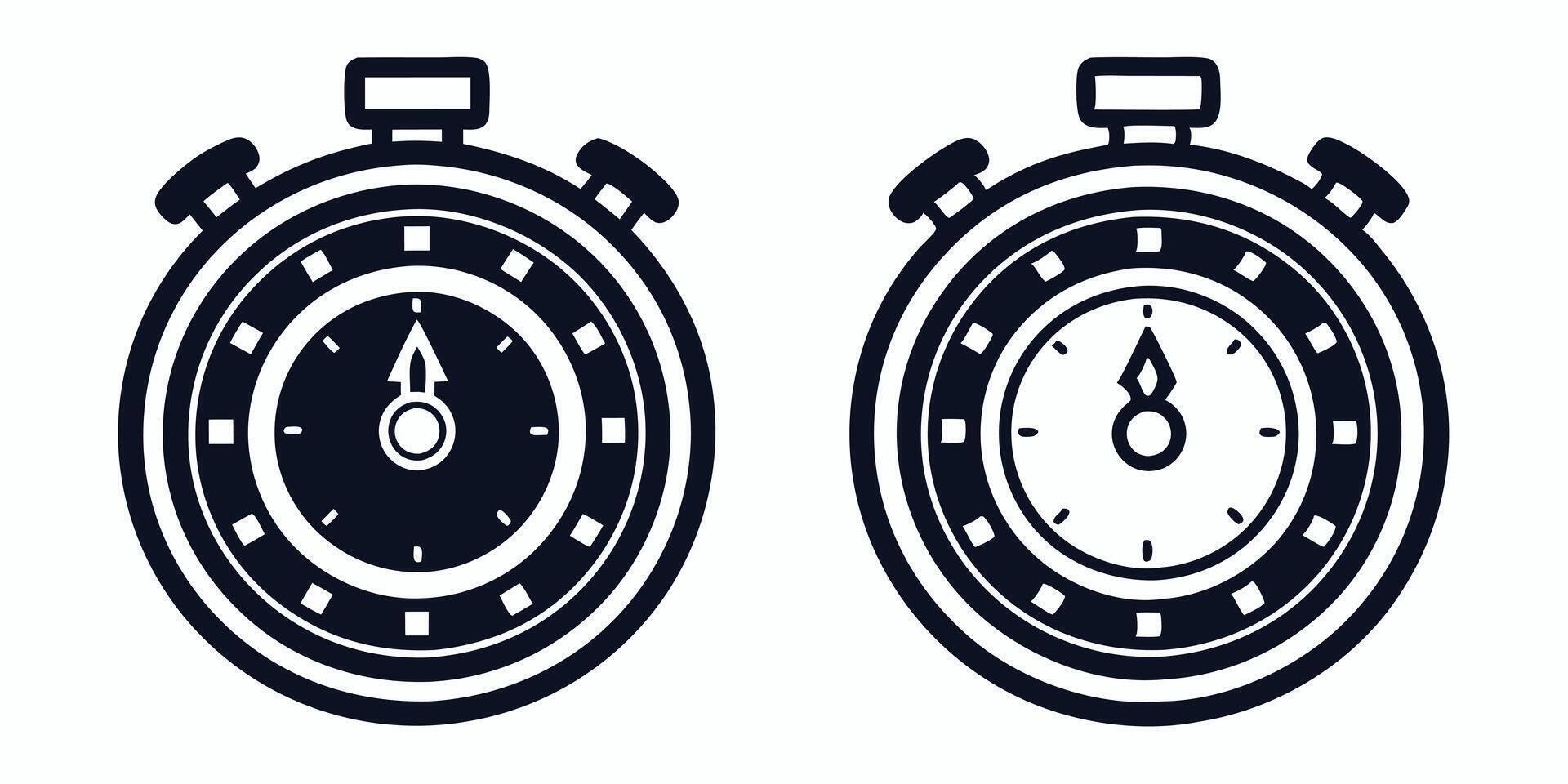 unique two stopwatches on a white background vector