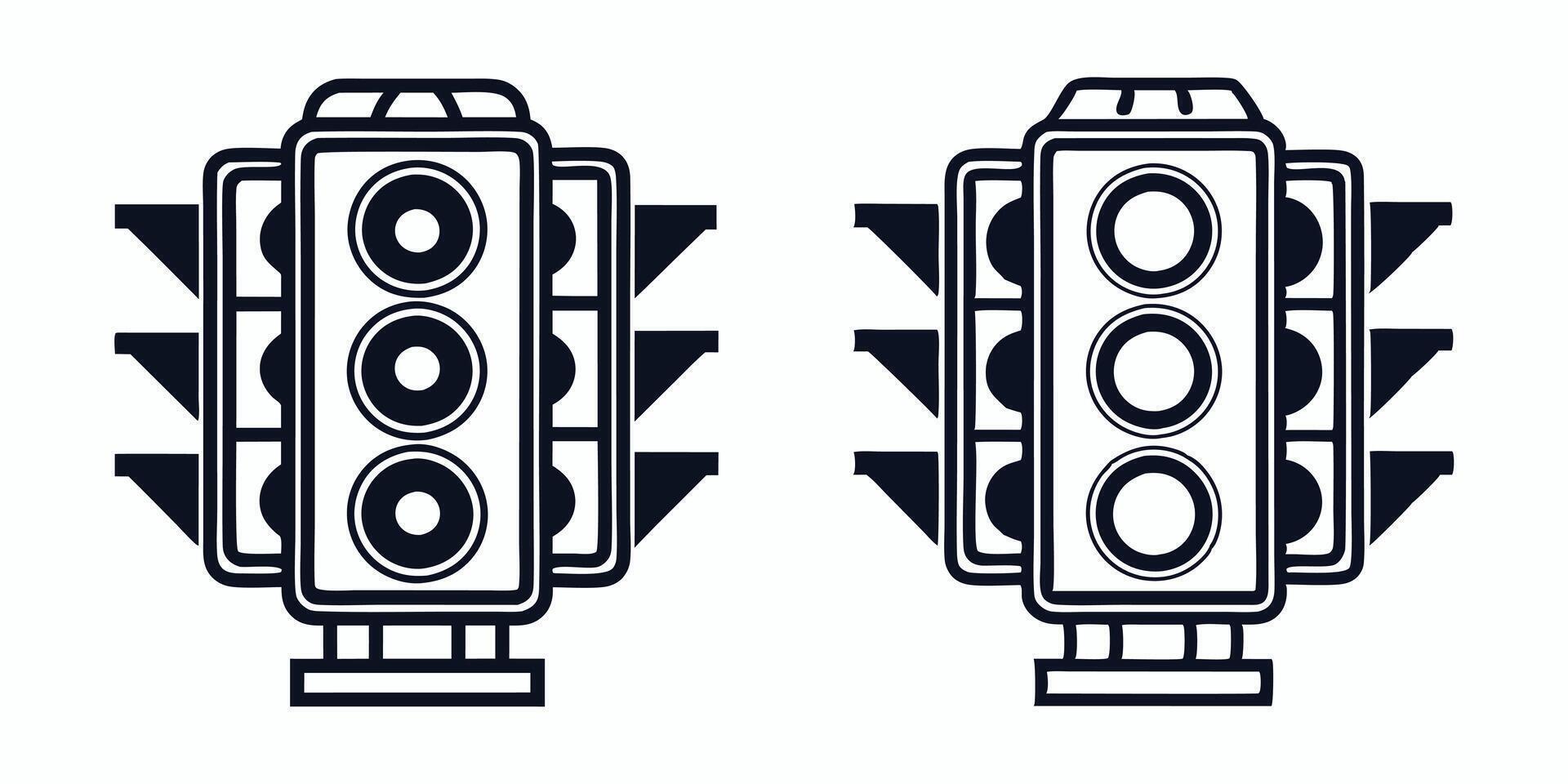 unique traffic light icon illustration vector