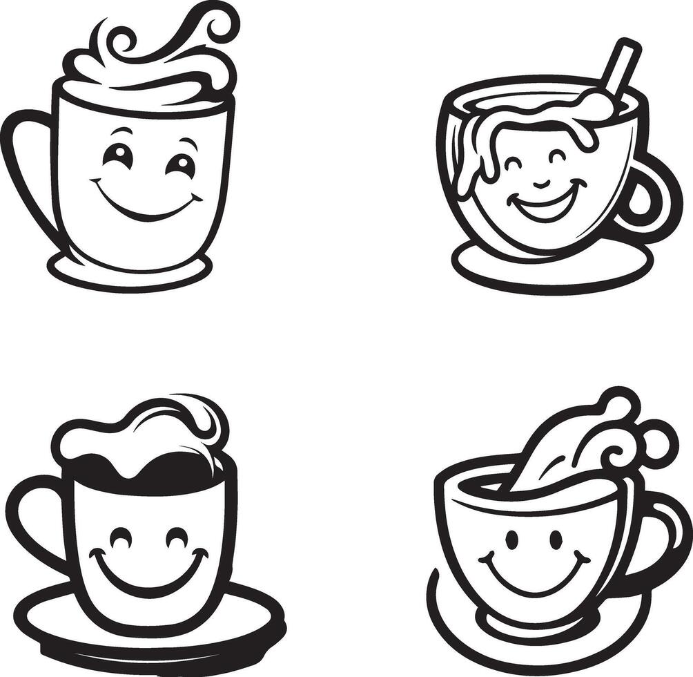 Illustration of a cup with a smiling face vector