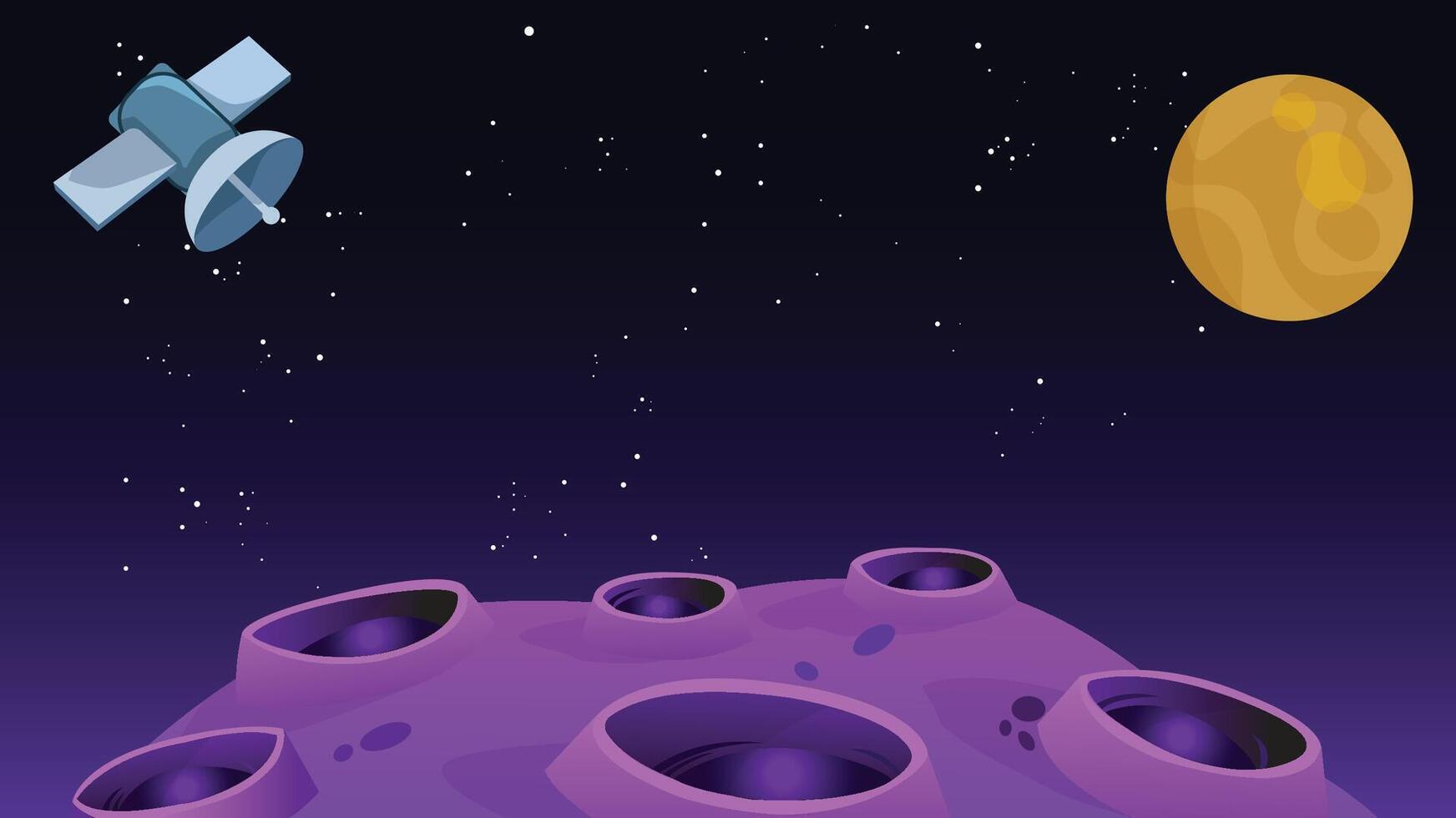 Night sky space planets moonlight vector