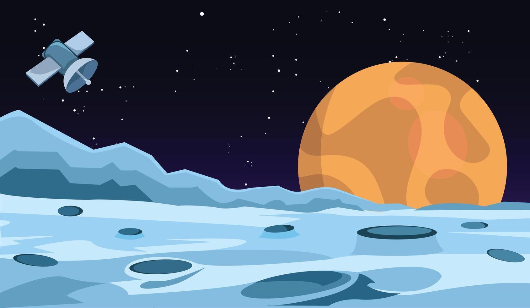 Space background glowing moon planets vector