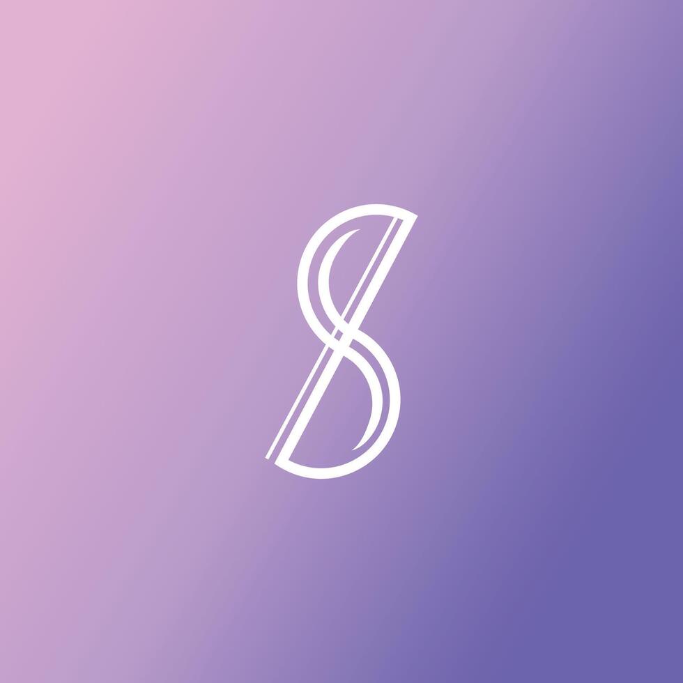A sleek and modern featurraming an elegant monog that intertwines the letters S, Q, B, and D. Set against a minimalist gradient background blending soft pink and purple hues. vector