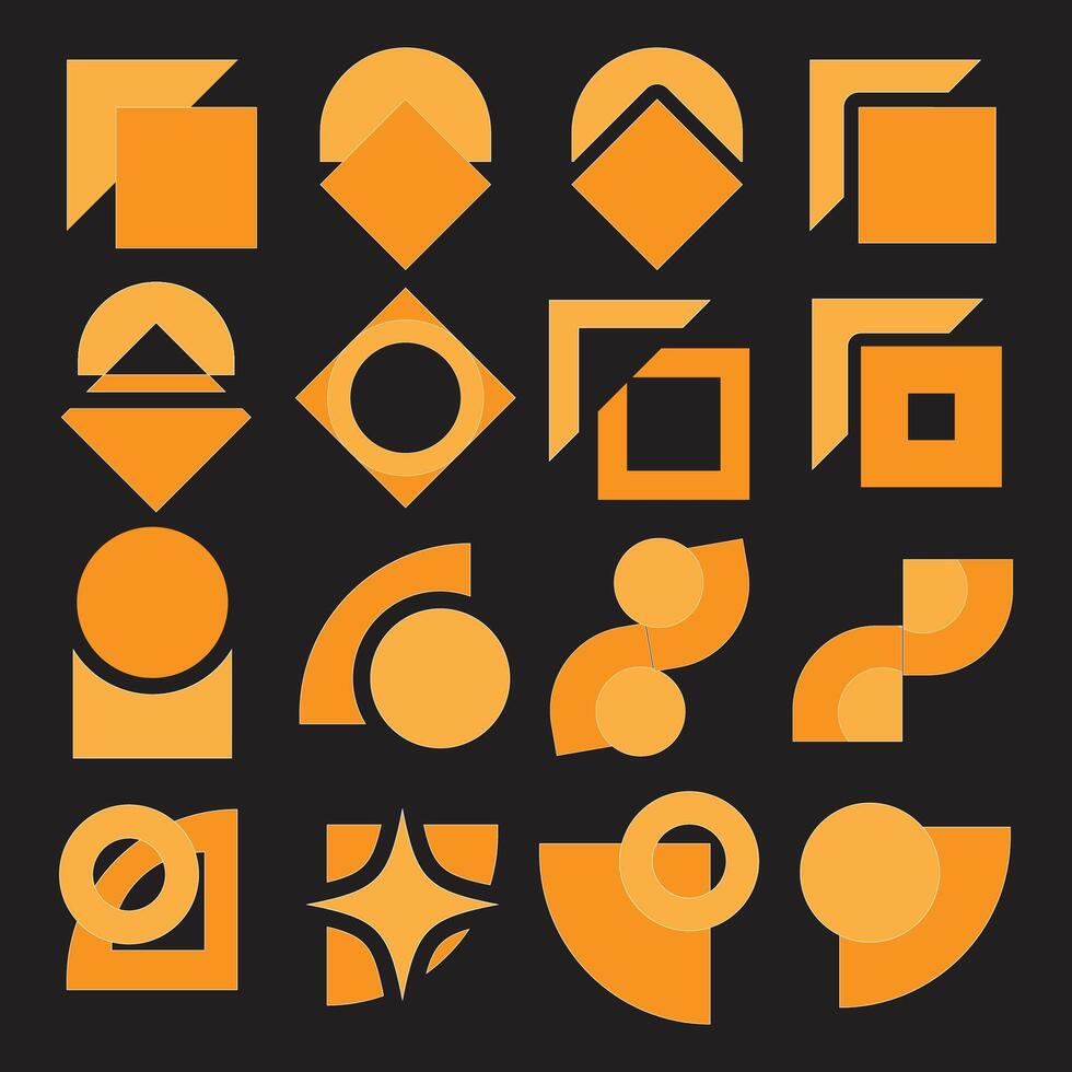 pattern idea Logo shape icon set vector