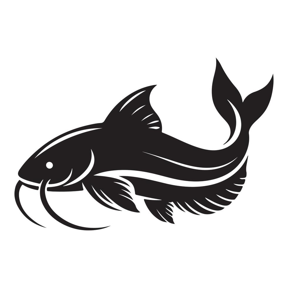 Sleek Catfish Logo Design Artistic and Elegant Template vector