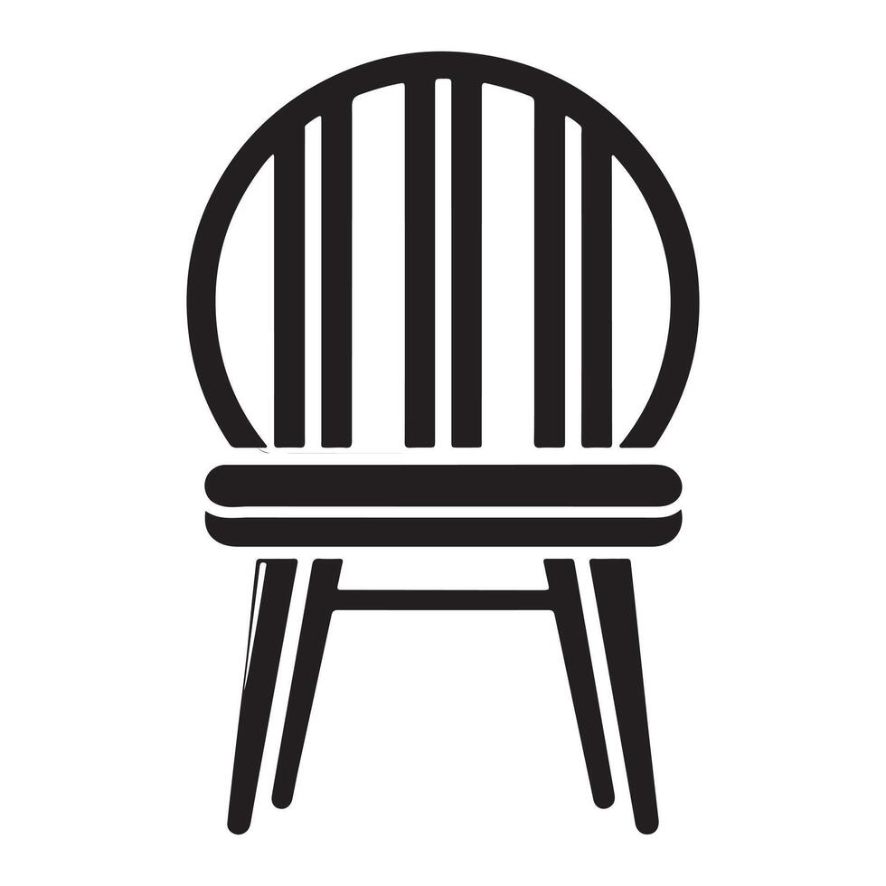 Minimalist Black Chair Silhouette Icon vector