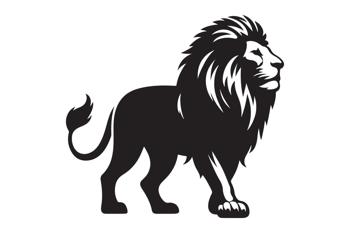 Powerful Lion Silhouette Icon Courage and Strength vector