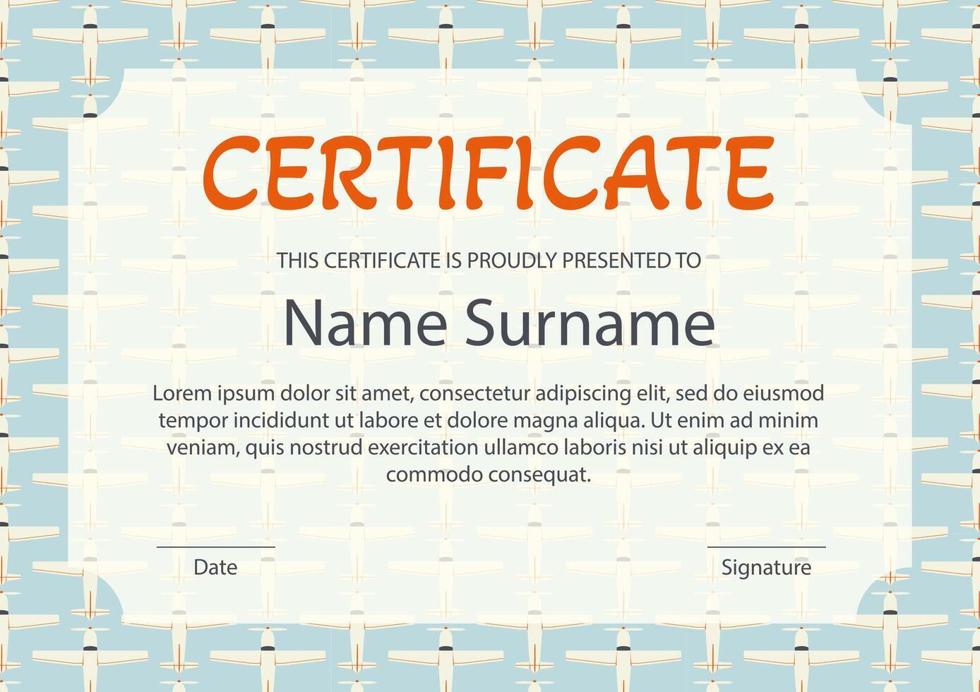 Cute colorful childish certificate template. Diploma of achievement and appreciation vector